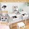 Costway 2-In-1 Vanity Table with Flip-Top Mirror 2 Drawers 9-Slot Storage Compartment White